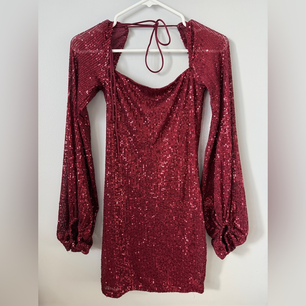 Lucy in the Sky Sparkling Red Backless Dress